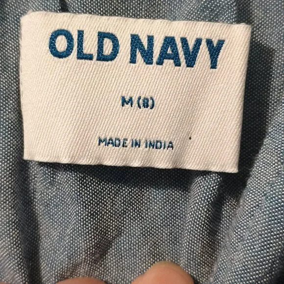 Old Navy/Tiered Dress/Girls/M 8/Denim Blue/Embroidered Sleeveless - Picture 2 of 8